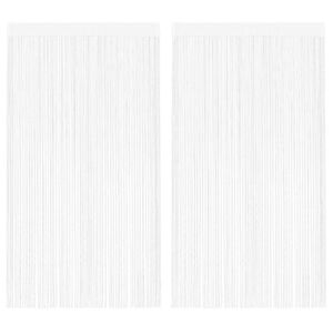 vidaXL ストリングカーテン 2点 100x250cm ホワイト