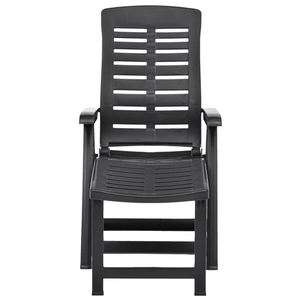 vidaXL 折りたたみ式サンラウンジャー プラスチック製 アントラシート