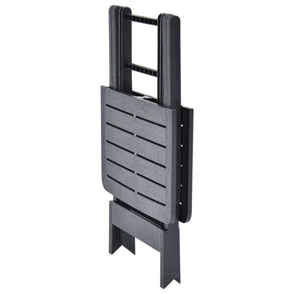 vidaXL 折りたたみガーデンテーブル アントラシート 79x72x70cm プラスチック製