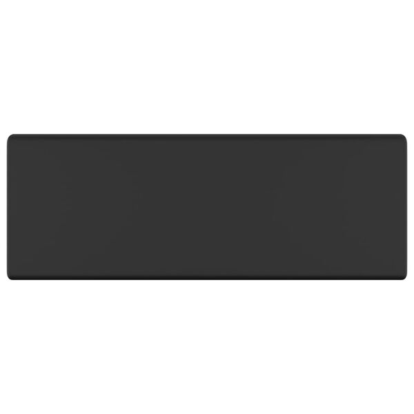 vidaXL 洗面器 角型 オーバーフロー付き マットブラック 41x41cm セラミック