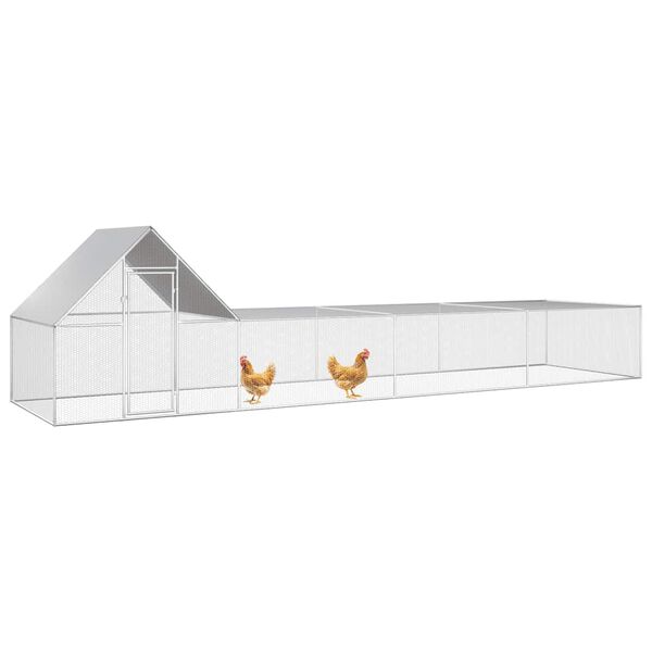 vidaXL 鶏小屋 8x2x2m 亜鉛メッキ鋼製