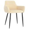 vidaXL ダイニングチェア 2点 クリーム ベルベット製