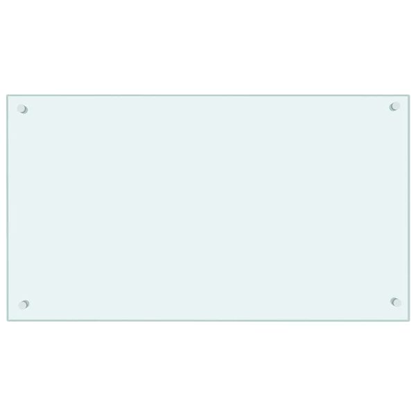 vidaXL キッチン用 汚れ防止板 ミルクカラー 90x50cm 強化ガラス製