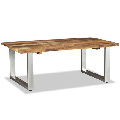 vidaXL コーヒーテーブル 再生木材 無垢材 100x60x38cm