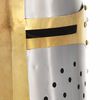 vidaXL 中世の十字軍戦士用 ヘルメット アンティークレプリカ ライブRPG用 (LARP) シルバー スチール製