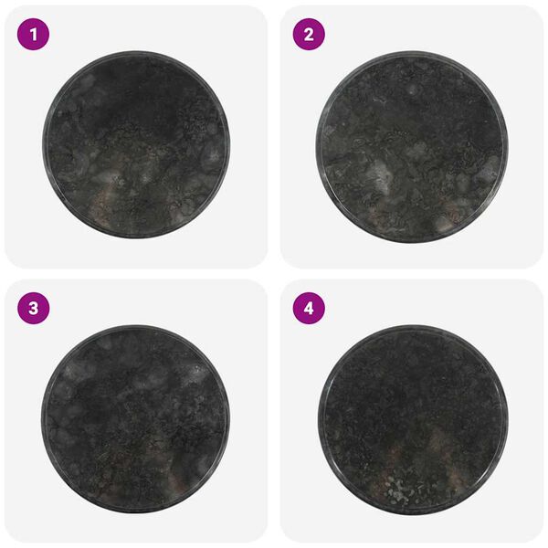 vidaXL テーブルトップ 直径50x2.5cm 大理石 ブラック