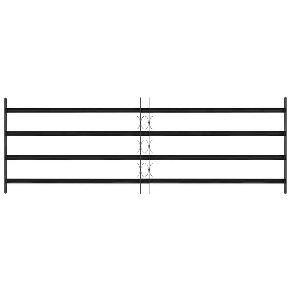 vidaXL ウィンドウグリル ブラック 175 x 60 cm 粉体塗装スチール