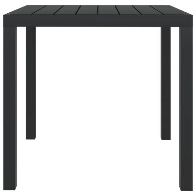 vidaXL ガーデンテーブル ブラック 80x80x74cm アルミ＆WPC製