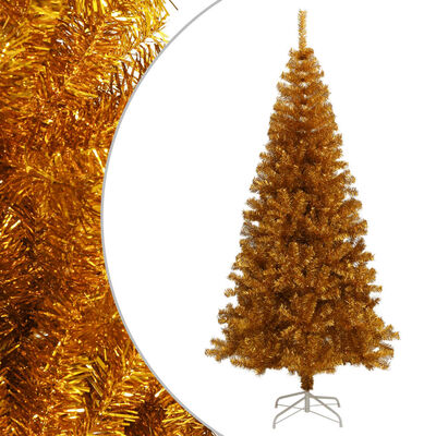 vidaXL フェイククリスマスツリー スタンド付き ゴールド 180cm PET製