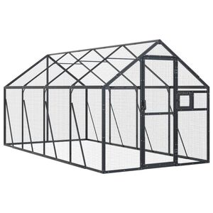 vidaXL 鳥小屋 アビアリー アントラシート 1.79x4x1.85 cm アルミ