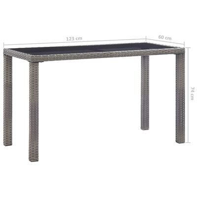 vidaXL ガーデンテーブル アントラシート 123x60x74 cm ポリラタン製