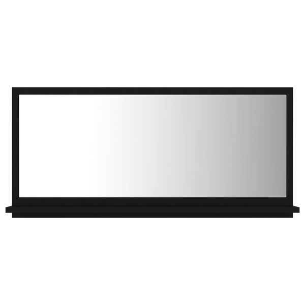 vidaXL バスルーム ミラー ブラック 80x10.5x37cm パーティクルボード