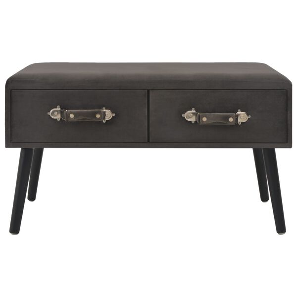 vidaXL コーヒーテーブル グレー 80x40x46cm ベルベット製