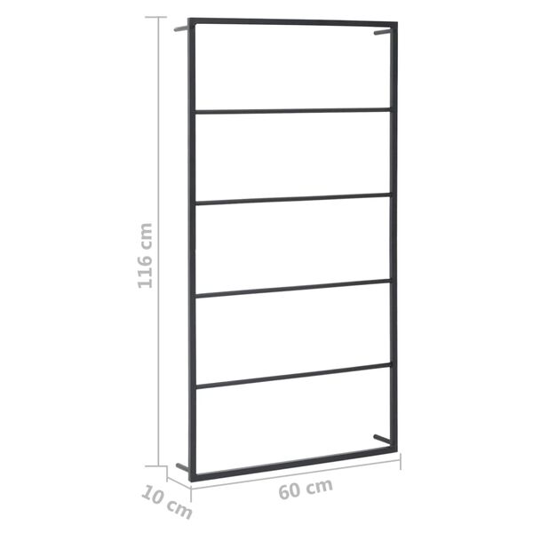 vidaXL タオルラック ブラック 60x10x116 cm スチール製