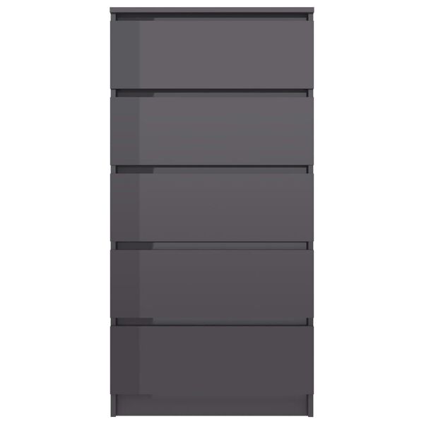 vidaXL 引き出し付きサイドボード ハイグロスグレー 60x35x121cm パーティクルボード