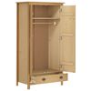 vidaXL 2ドア 洋服ダンス 89x50x170cm パイン無垢材