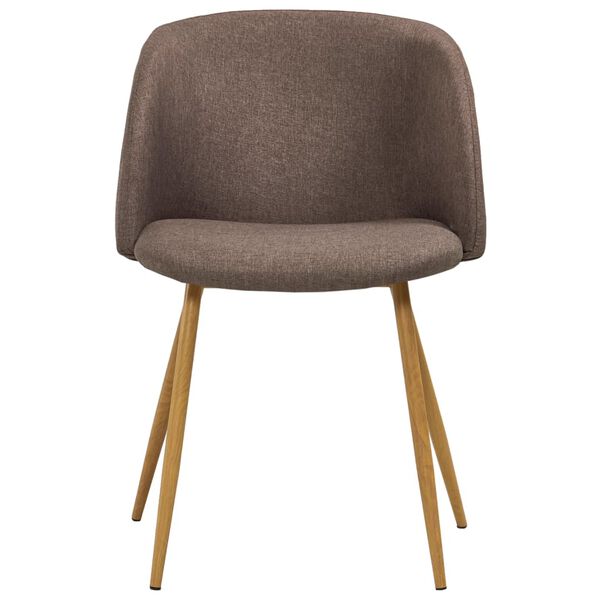 vidaXL ダイニングチェア 2点 ブラウン 布張り