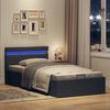 vidaXL 油圧式収納ベッドフレーム LEDライト付き ダークグレー 布製 100x200cm