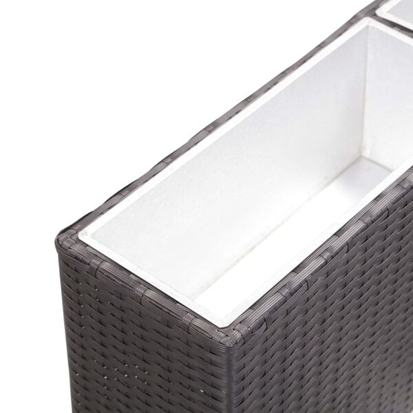 vidaXL ガーデンレイズドベッド ポット2点 90x20x40 cm ポリラタン製 ブラック