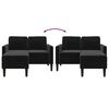 vidaXL 2人掛けソファ チェイス付き L字型 ブラック 125cm ベルベット