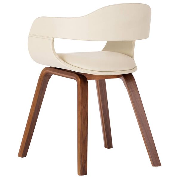 vidaXL ダイニングチェア クリーム 合成皮革＆曲げ木製