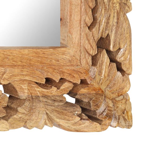 vidaXL 手彫りミラー 110x50cm ブラウン マンゴー無垢材