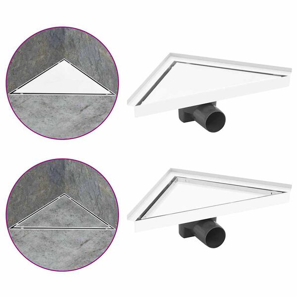 vidaXL シャワー排水口 (2-in-1カバー付き) 25&times;25cm ステンレススチール製