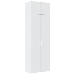 vidaXL スリム収納キャビネット ホワイト 70x42.5x225cm エンジニアリングウッド