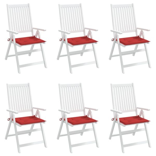 vidaXL ガーデンチェアクッション 6点 レッド 50x50x4cm オックスフォードファブリック