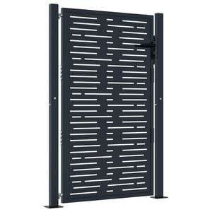 vidaXL ガーデンゲート アンスラサイト 100x125 cm スチール スクエアデザイン