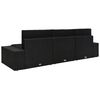 vidaXL セクショナルソファ 3人掛け ポリラタン製 ブラック