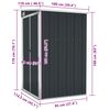 vidaXL 壁面取り付け ガーデン納屋 118x100x178 cm 亜鉛メッキ鋼製 アントラシート
