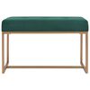 vidaXL ベンチ 80cm グリーン ベルベット製