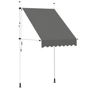 vidaXL 手動引き込み式オーニング 150cm アントラシート
