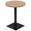 vidaXL ビストロテーブル MDF＆スチール 円形 60x75cm オークカラー
