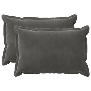 vidaXL クッションカバー 2 pcs HOUTEN ダークグレー 30 x 50 cm ベルベット