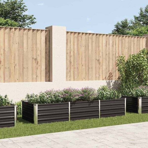 vidaXL レイズドガーデンプランター アントラシート 240x80x45cm 亜鉛メッキ鋼