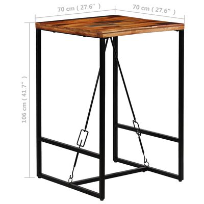vidaXL バーテーブル 無垢の再生木材 70x70x106cm