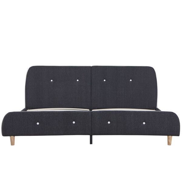 vidaXL ベッドフレーム ダークグレー 布製 160x200cm