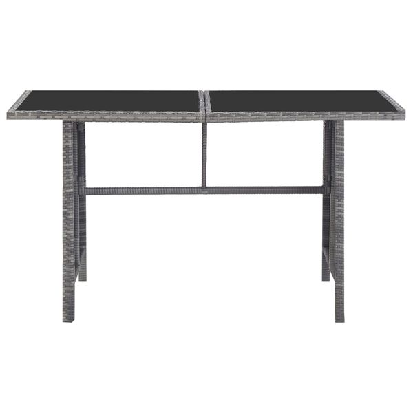 vidaXL 屋外ダイニング5点セット クッション付き 合成ラタン製 グレー