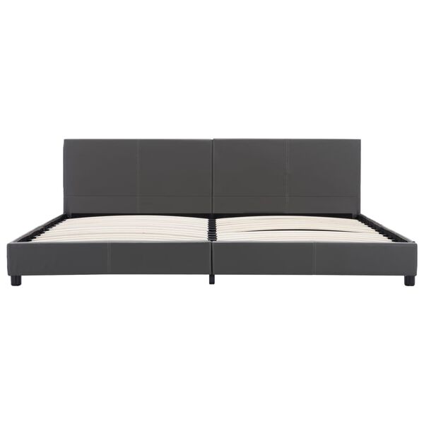 vidaXL ベッドフレーム グレー 合成皮革製 180x200cm