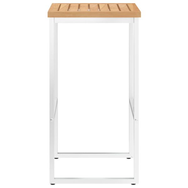 vidaXL バースツール 2点 チーク無垢材＆ステンレススチール