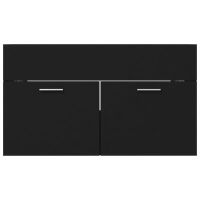 vidaXL バスルーム家具2点セット ブラック パーティクルボード