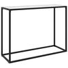 vidaXL コンソールテーブル ホワイト 100x35x75cm 強化ガラス製
