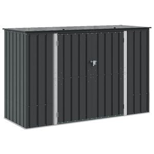 vidaXL ガーデン収納ボックス ブラック 214 x 82 x 132 cm スチール