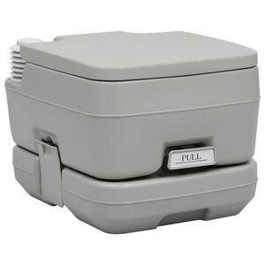 vidaXL ポータブルキャンプ用トイレ グレー 10+10 L