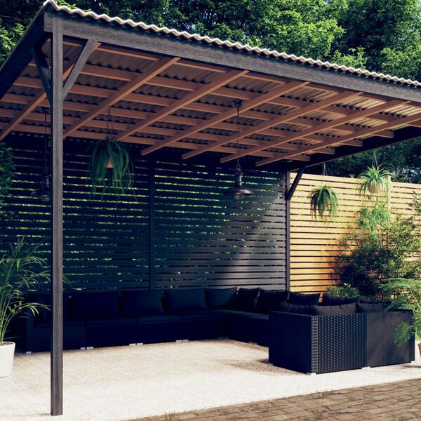 vidaXL ガーデンラウンジ10点セット クッション付 ポリラタン製 ブラック (317522x2組＋317530x2組)