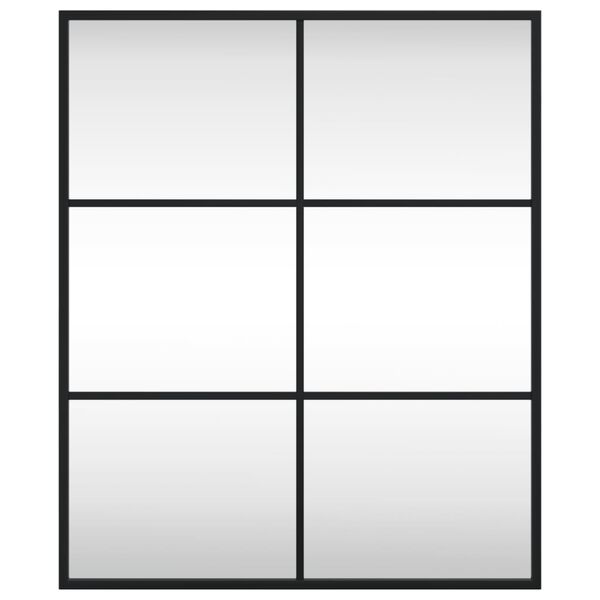 vidaXL ウォールミラー ブラック 50x60 cm 長方形 アイアン
