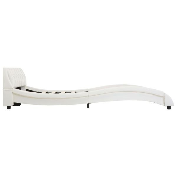 vidaXL ベッドフレーム ホワイト 合成皮革製 140x200cm