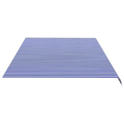 vidaXL オーニング用 交換用生地 ブルー＆ホワイト 6x3.5m